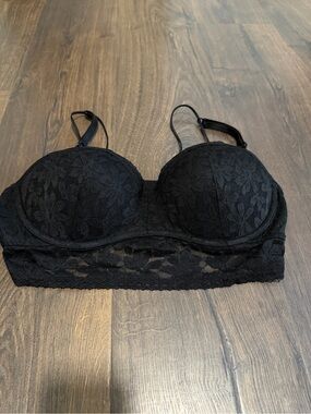 Pink lace bralette push up large